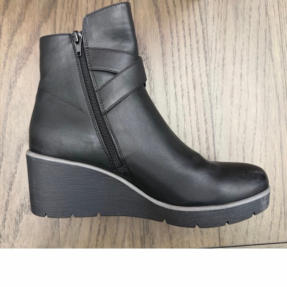 SOUL Naturalizer Archer Wedge Ankle Booties Black Womens 10M - Picture 4 of 14